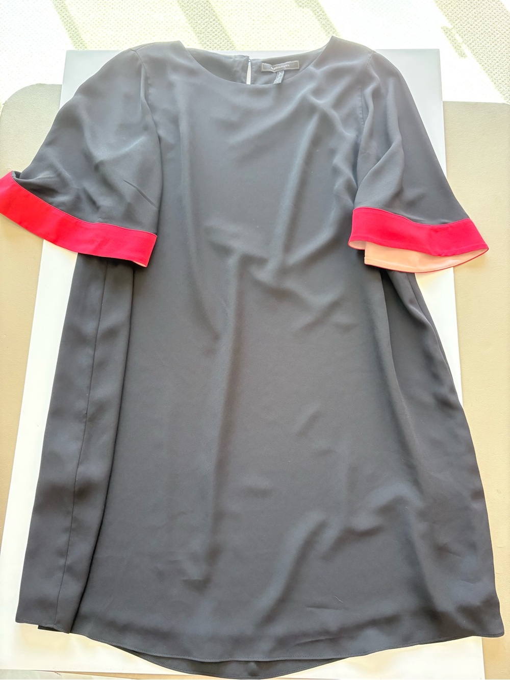 BCBGMaxAzria Black Dress with Red Sleeve Trim